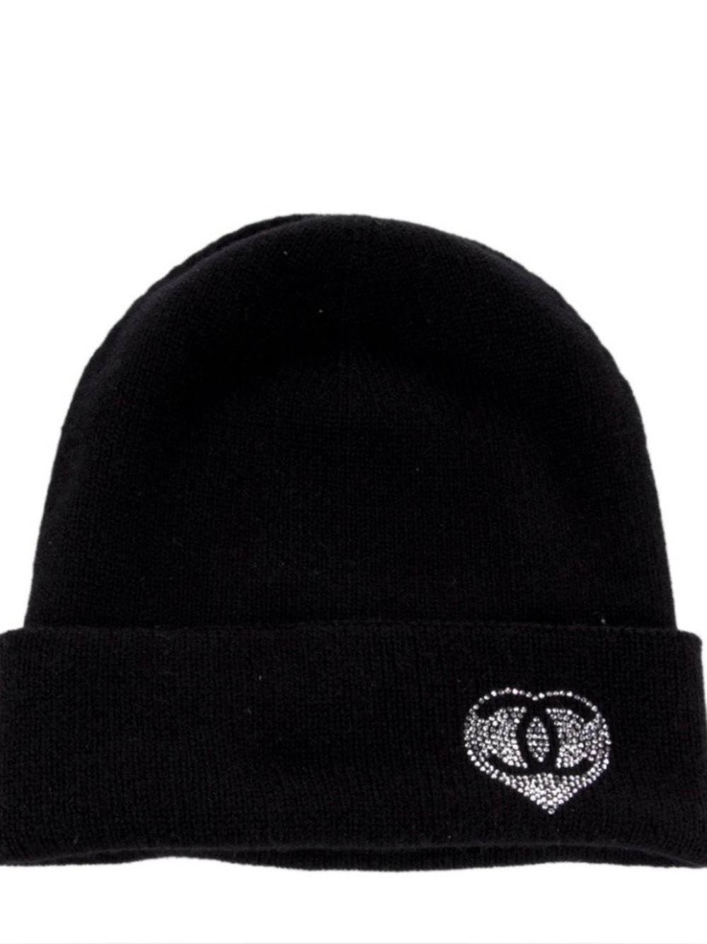 Vintage ChaneI 1986-1988 Crystal Heart Logo Beanie